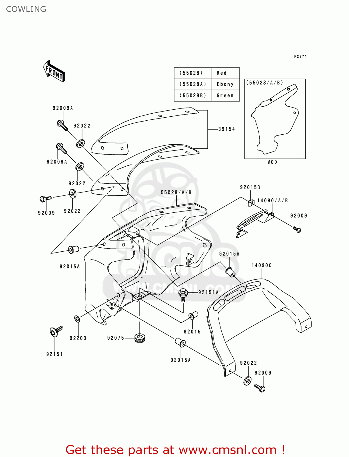 COWLING ZR1100C3 ZRX1100 1999 USA CANADA