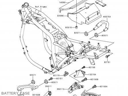 BATTERY CASE - ZR1100C3 ZRX1100 1999 USA CANADA