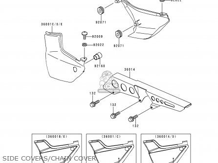SIDE COVERS/CHAIN COVER - ZR1100C3 ZRX1100 1999 USA CANADA