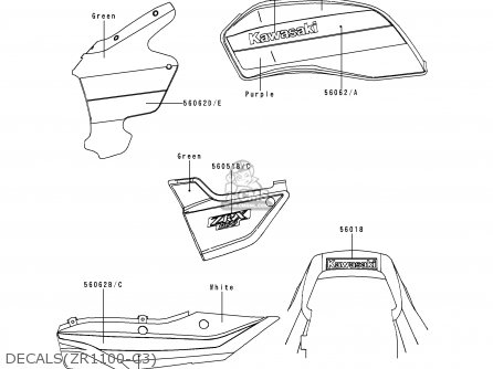DECALS(ZR1100-C3) - ZR1100C3 ZRX1100 1999 USA CANADA