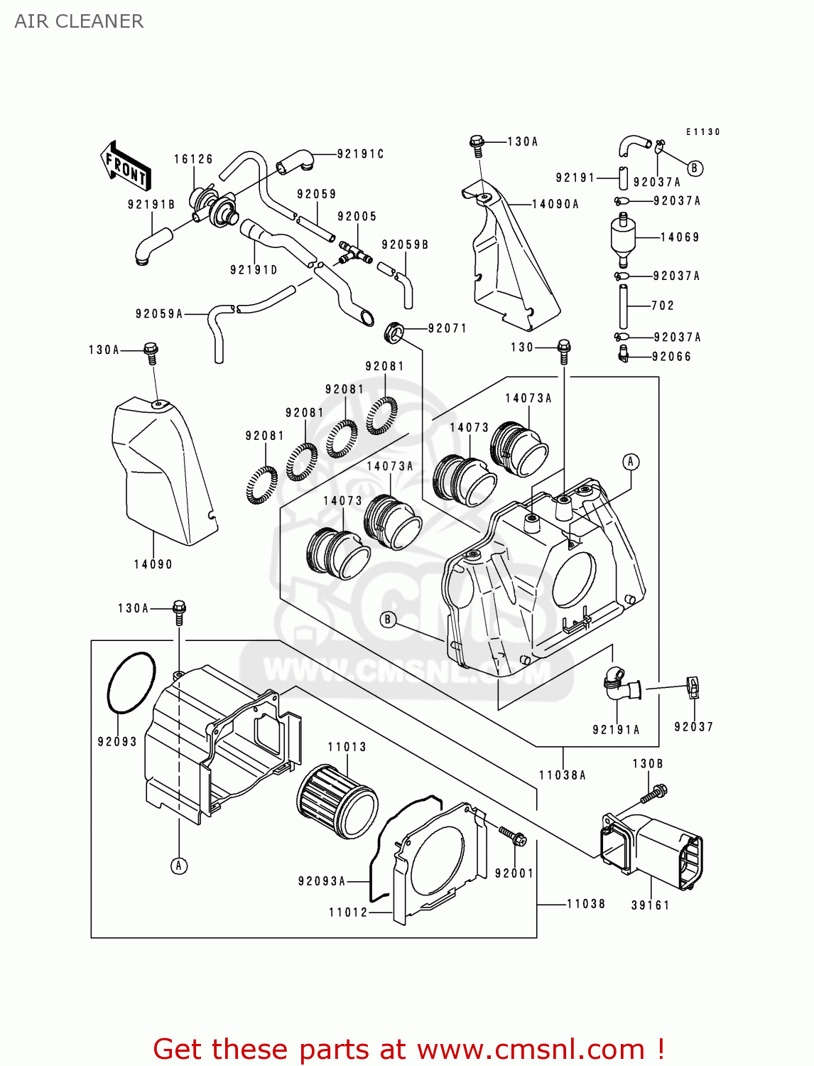 AIR CLEANER ZR1100C4 ZRX1100 2000 EUROPE UK FR NR