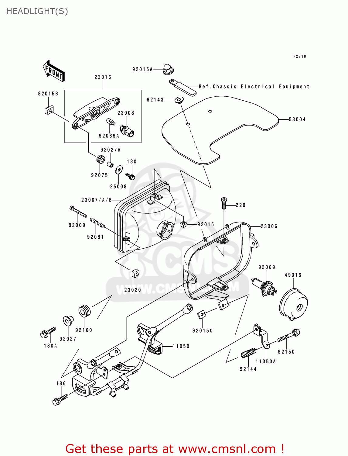HEADLIGHT(S) ZR1100C4 ZRX1100 2000 EUROPE UK FR NR