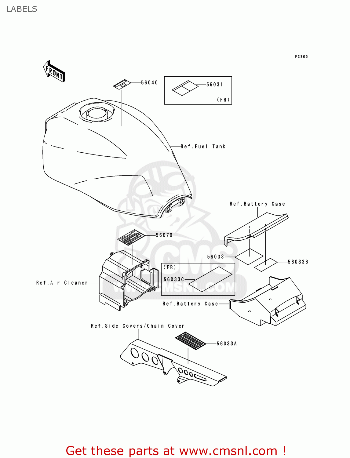 LABELS ZR1100C4 ZRX1100 2000 EUROPE UK FR NR