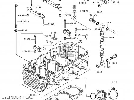CYLINDER HEAD - ZR1100C4 ZRX1100 2000 EUROPE UK FR NR