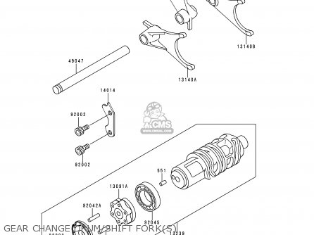 GEAR CHANGE DRUM/SHIFT FORK(S) - ZR1100C4 ZRX1100 2000 EUROPE UK FR NR