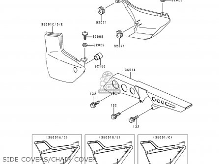 SIDE COVERS/CHAIN COVER - ZR1100C4 ZRX1100 2000 EUROPE UK FR NR