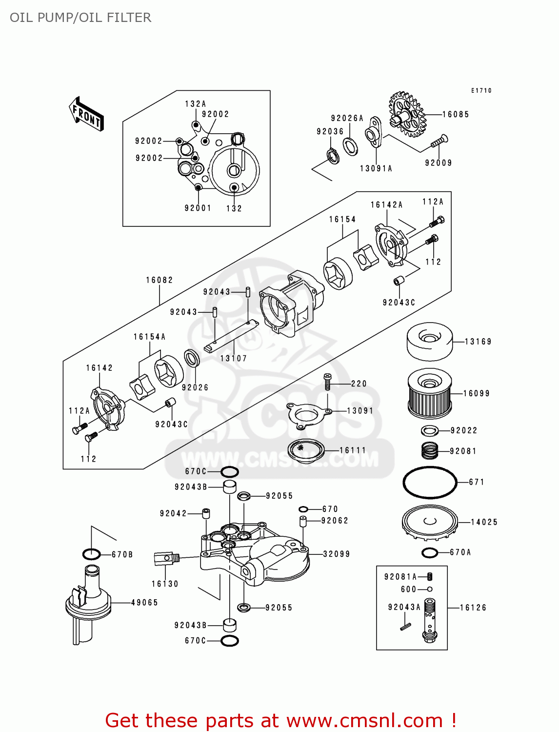 OIL PUMP/OIL FILTER ZR1100C4 ZRX1100 2000 USA CANADA