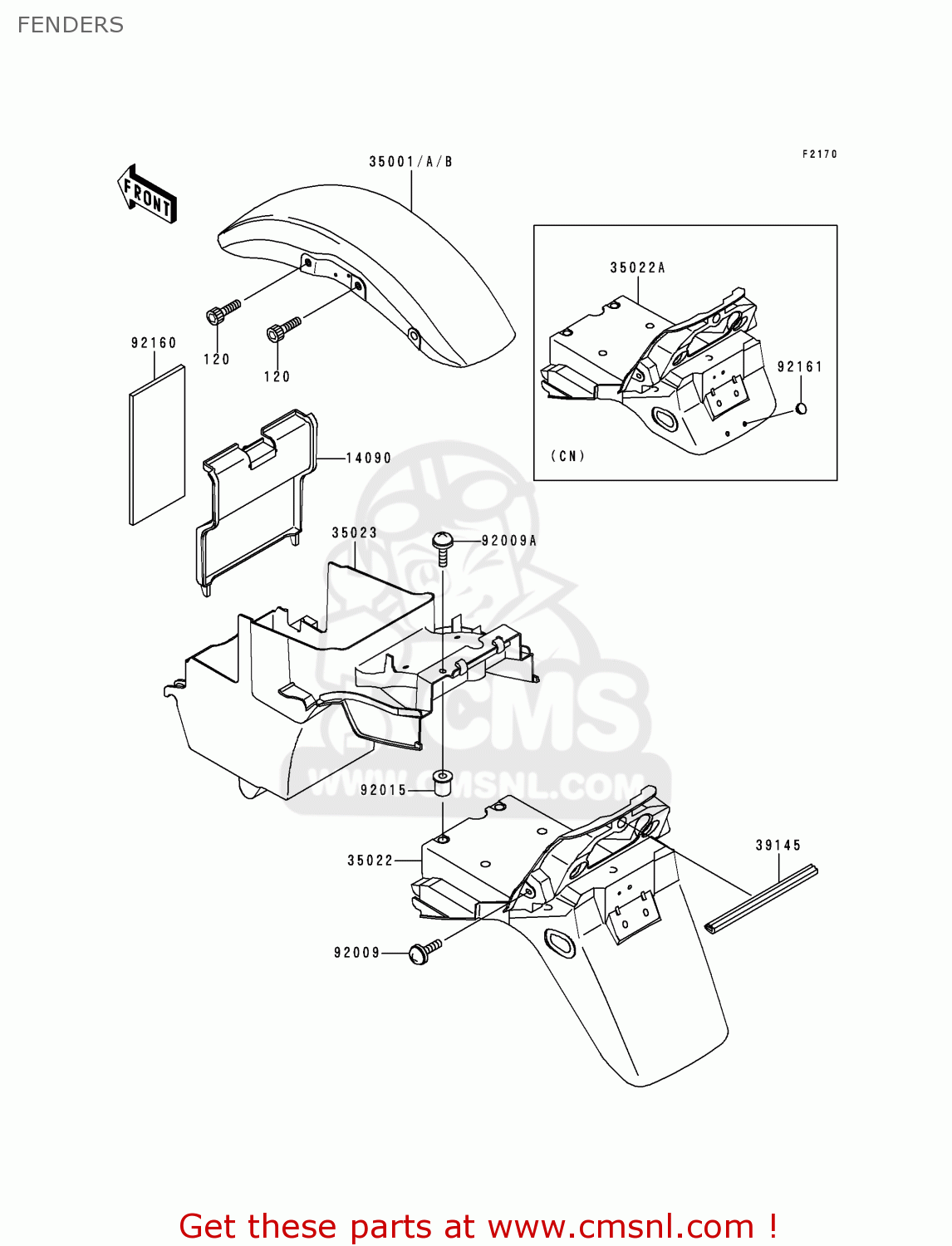 FENDERS ZR1100C4 ZRX1100 2000 USA CANADA