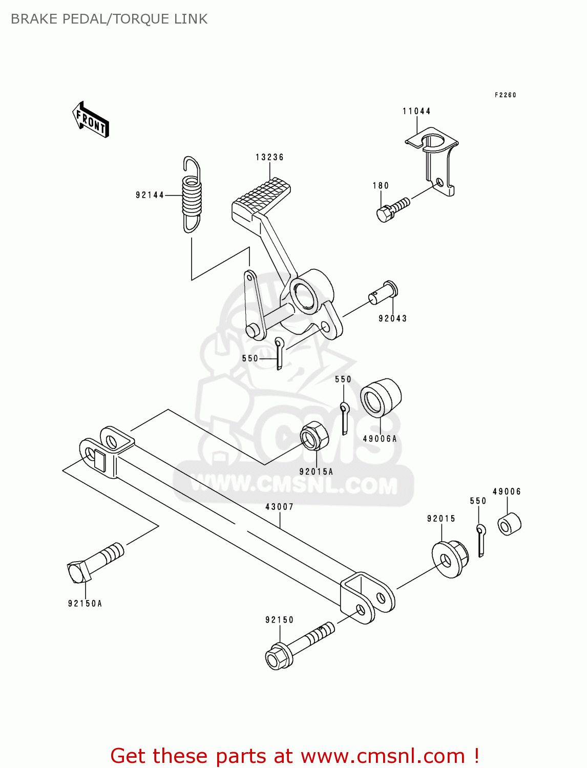 BRAKE PEDAL/TORQUE LINK ZR1100C4 ZRX1100 2000 USA CANADA