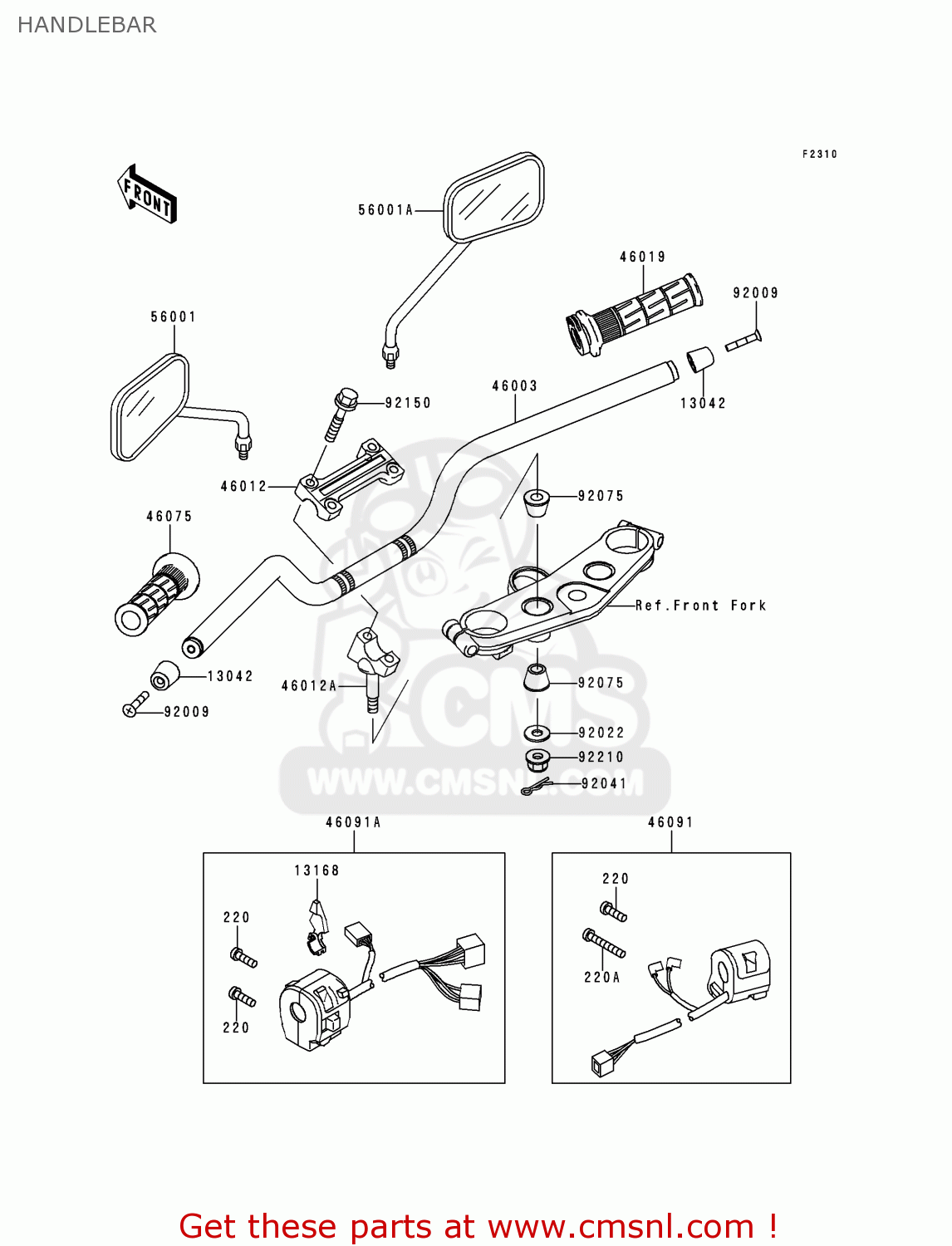 HANDLEBAR ZR1100C4 ZRX1100 2000 USA CANADA
