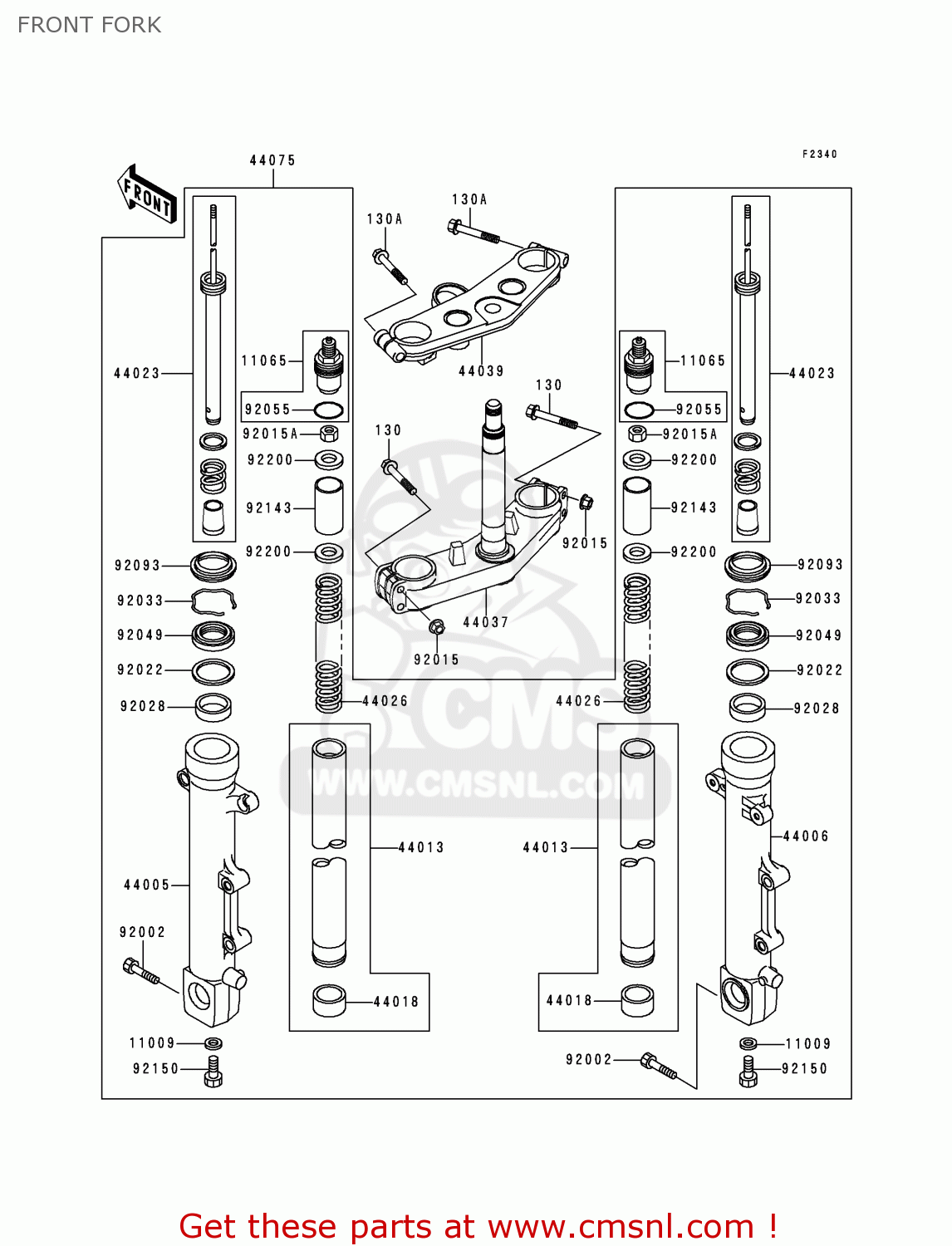 FRONT FORK ZR1100C4 ZRX1100 2000 USA CANADA