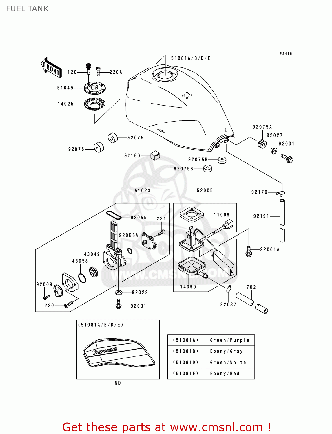 FUEL TANK ZR1100C4 ZRX1100 2000 USA CANADA