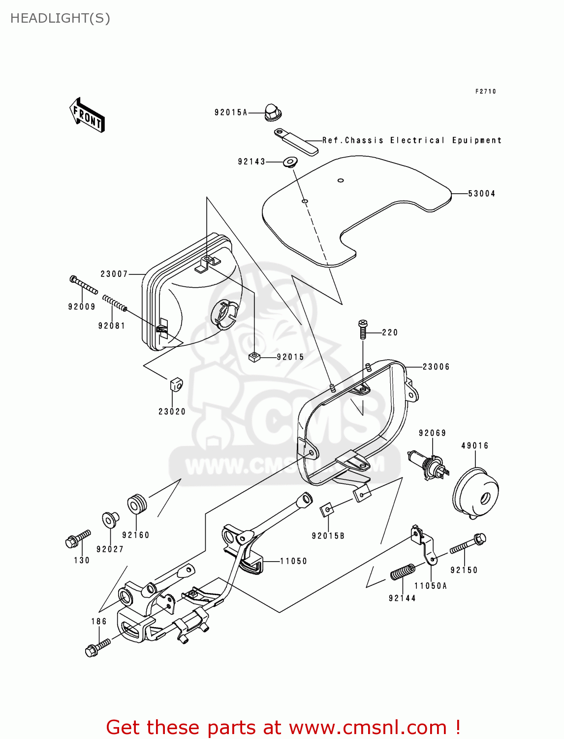 HEADLIGHT(S) ZR1100C4 ZRX1100 2000 USA CANADA
