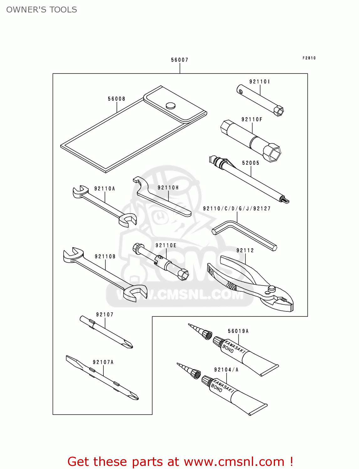 OWNER'S TOOLS ZR1100C4 ZRX1100 2000 USA CANADA
