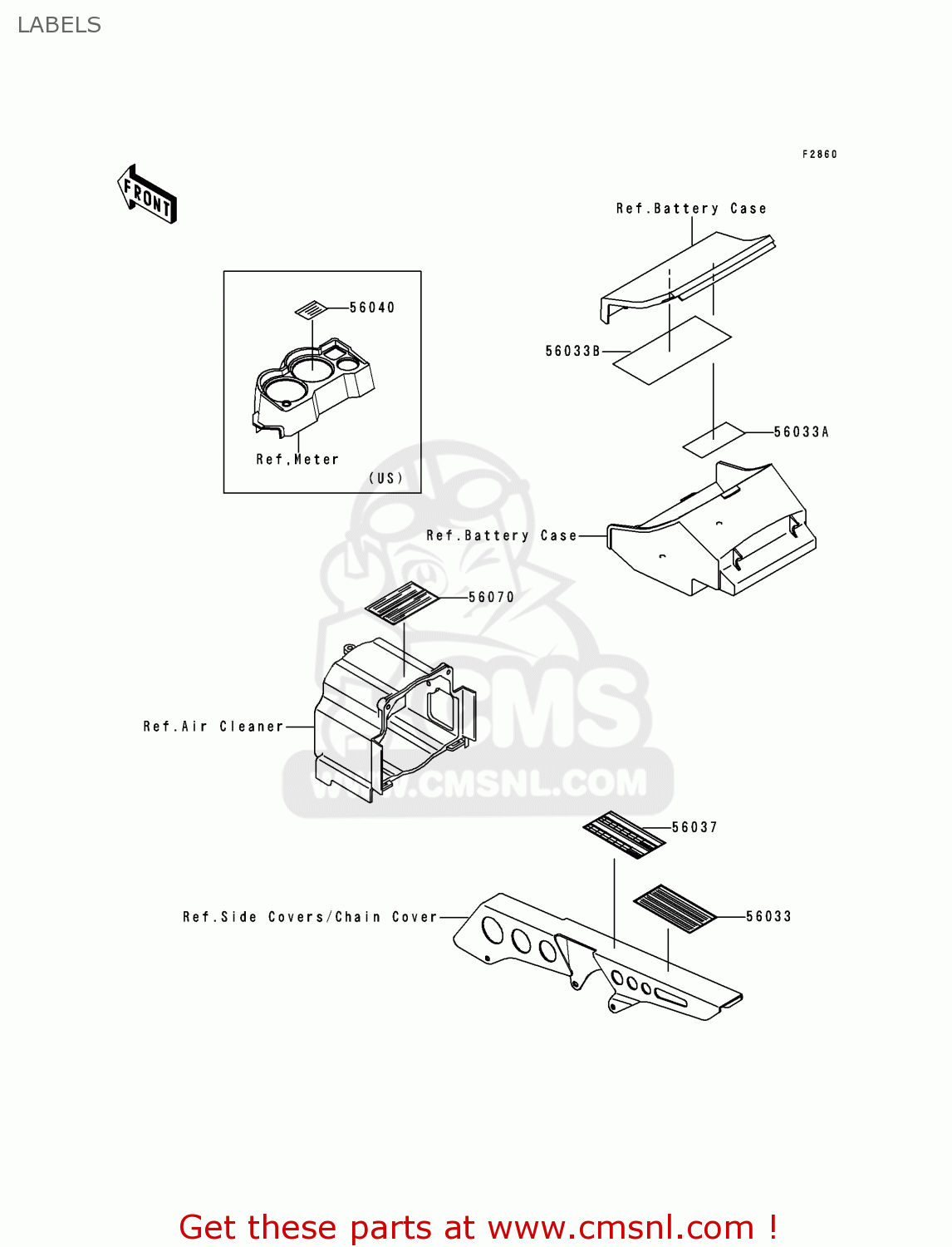 LABELS ZR1100C4 ZRX1100 2000 USA CANADA