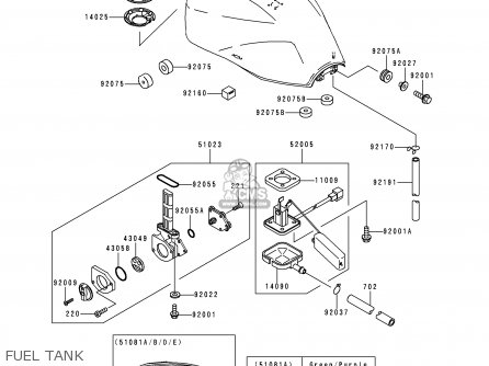 FUEL TANK - ZR1100C4 ZRX1100 2000 USA CANADA