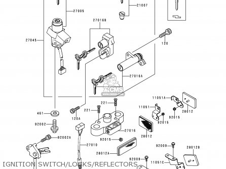 IGNITION SWITCH/LOCKS/REFLECTORS - ZR1100C4 ZRX1100 2000 USA CANADA