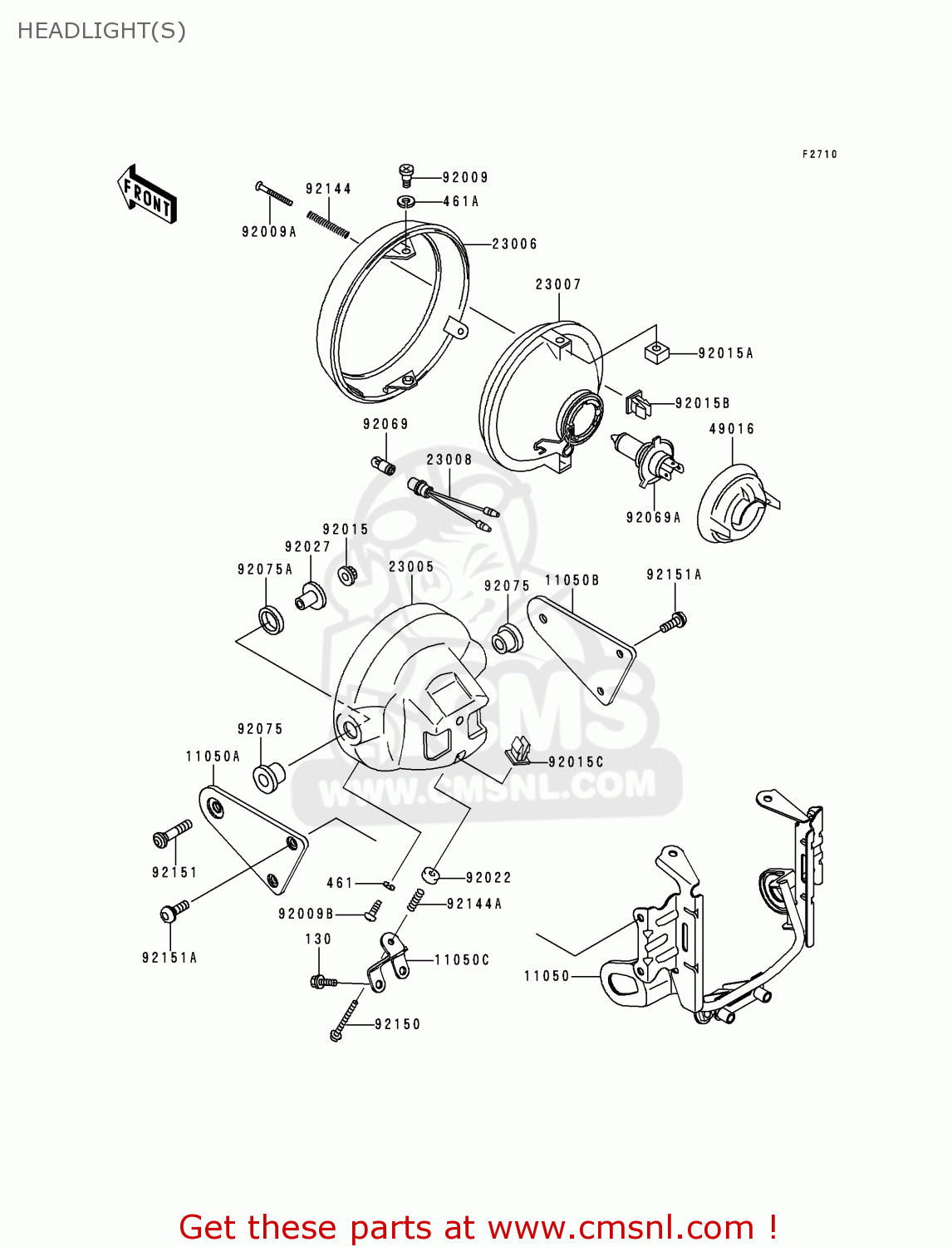 HEADLIGHT(S) ZR1100D1 ZRX1100 1997 FRANCE NL NR SD