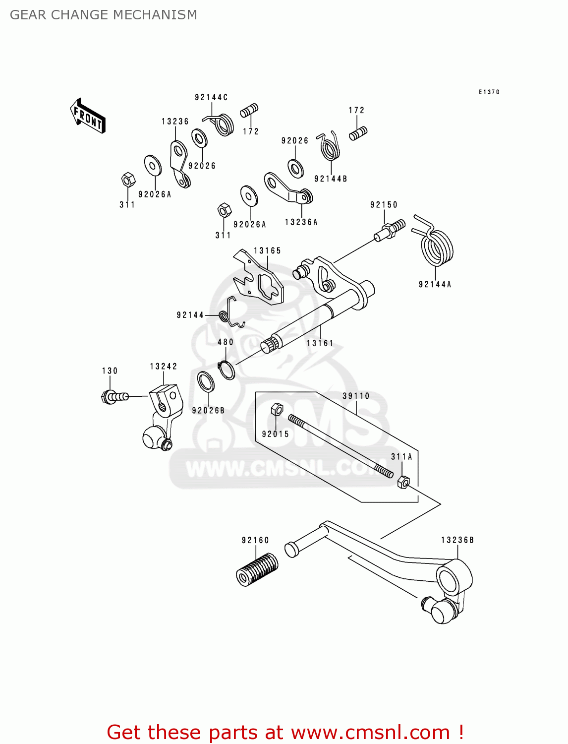 GEAR CHANGE MECHANISM ZR1100D2 ZRX1100 1998 FRANCE NL NR SD