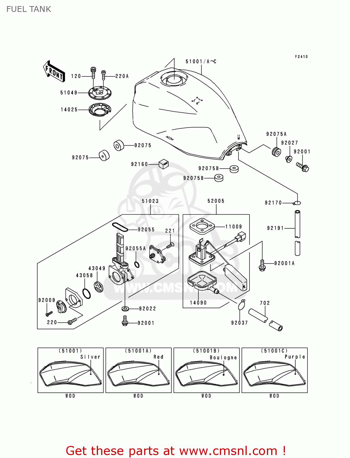 FUEL TANK ZR1100D2 ZRX1100 1998 FRANCE NL NR SD