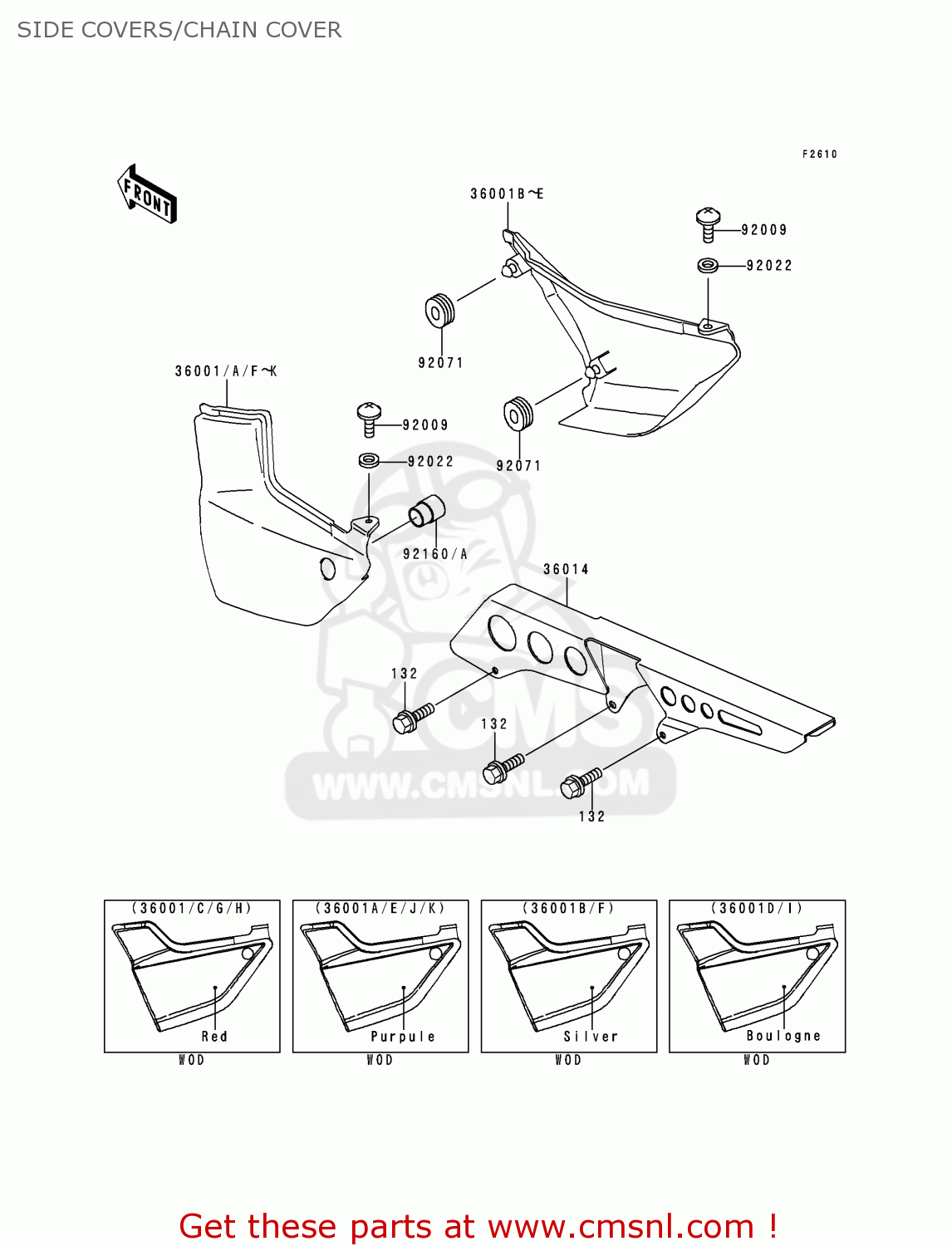 SIDE COVERS/CHAIN COVER ZR1100D2 ZRX1100 1998 FRANCE NL NR SD