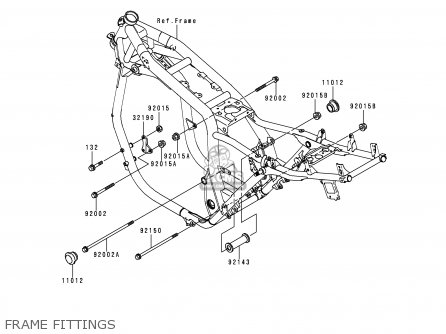 FRAME FITTINGS - ZR1100D2 ZRX1100 1998 FRANCE NL NR SD