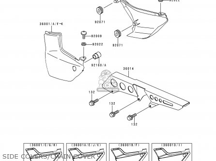 SIDE COVERS/CHAIN COVER - ZR1100D2 ZRX1100 1998 FRANCE NL NR SD