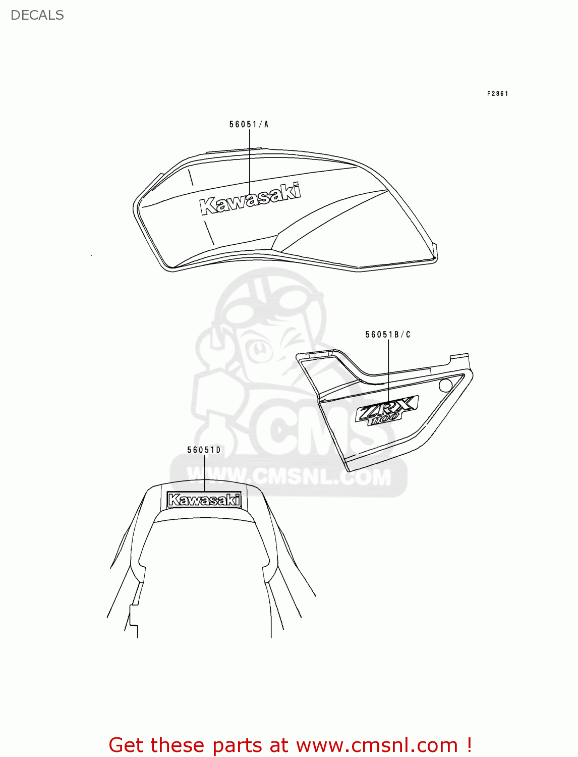DECALS ZR1100D3 ZRX1100 1999 EUROPE FR NL GR IT NR ST