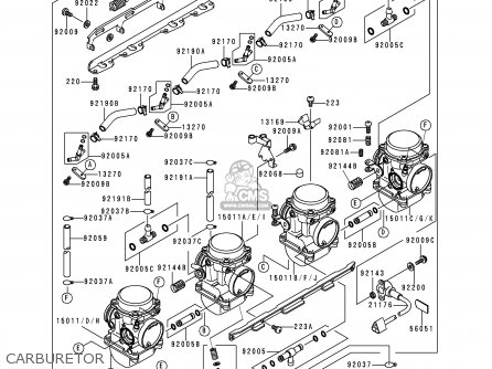 CARBURETOR - ZR1100D3 ZRX1100 1999 EUROPE FR NL GR IT NR ST