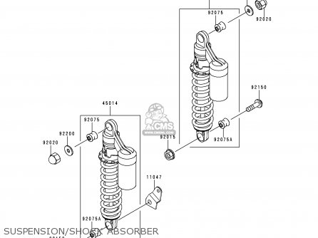 SUSPENSION/SHOCK ABSORBER - ZR1100D3 ZRX1100 1999 EUROPE FR NL GR IT NR ST