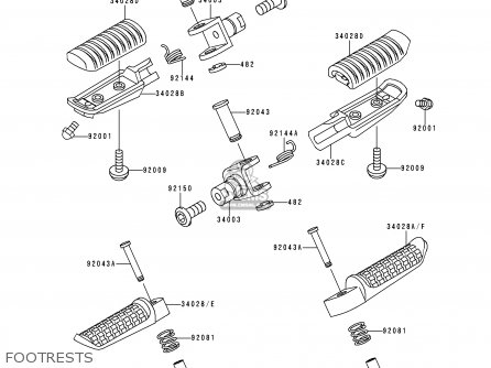 FOOTRESTS - ZR1100D3 ZRX1100 1999 EUROPE FR NL GR IT NR ST