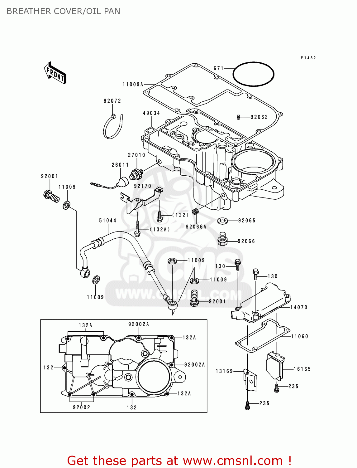 BREATHER COVER/OIL PAN ZR1100D4 ZRX1100 2000 EUROPE FR