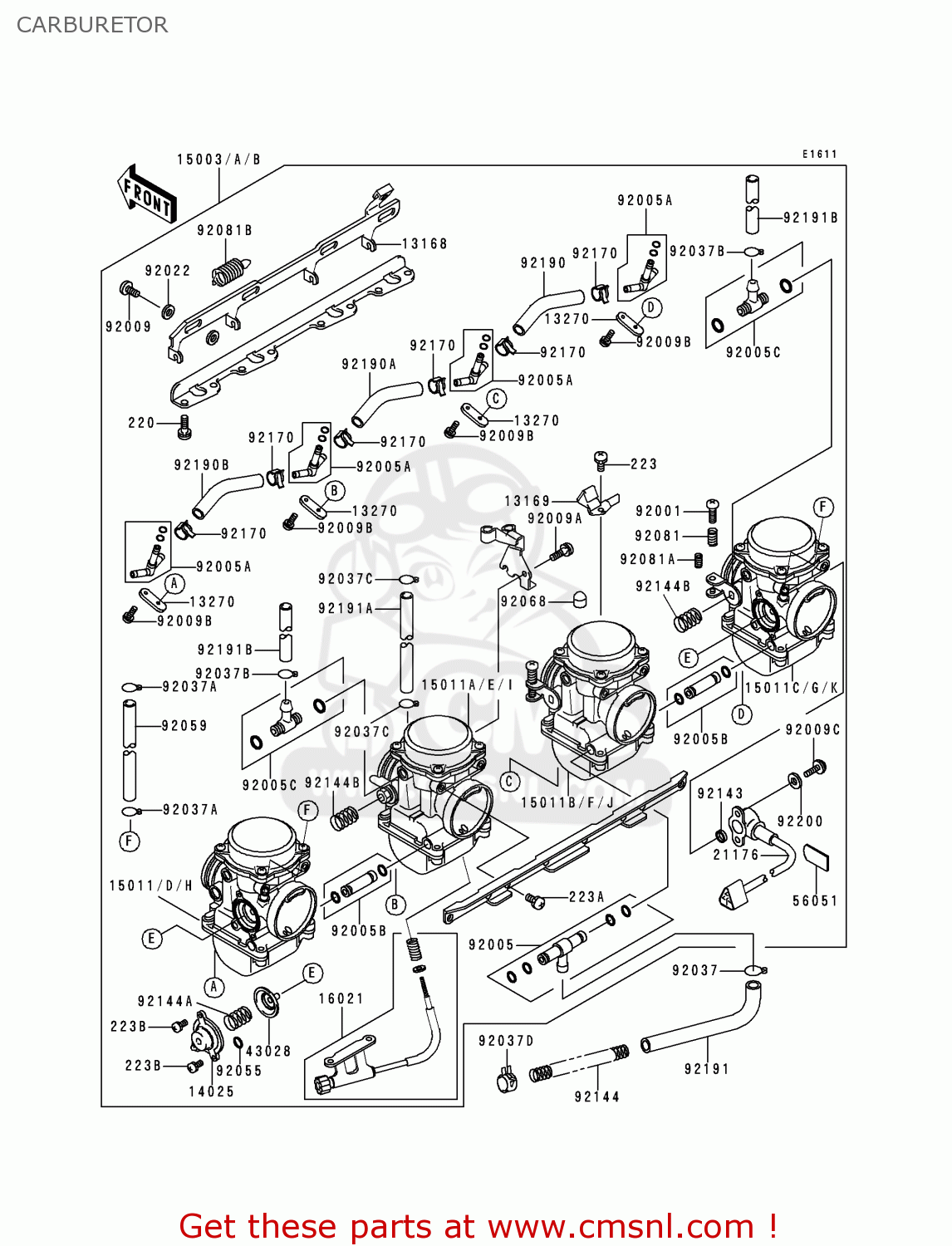 CARBURETOR ZR1100D4 ZRX1100 2000 EUROPE FR