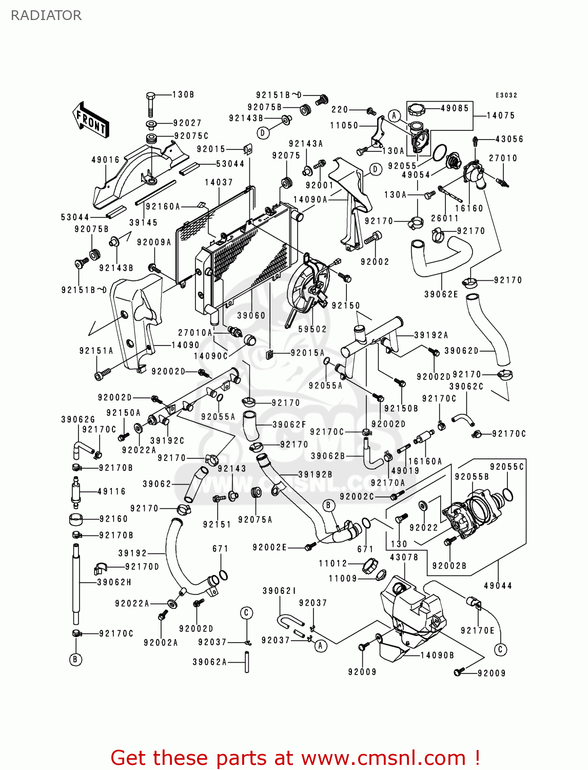 RADIATOR ZR1100D4 ZRX1100 2000 EUROPE FR