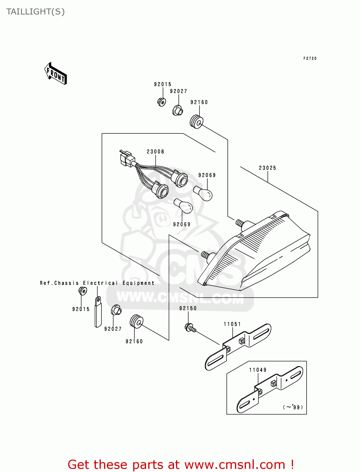 TAILLIGHT(S) ZR1100D4 ZRX1100 2000 EUROPE FR