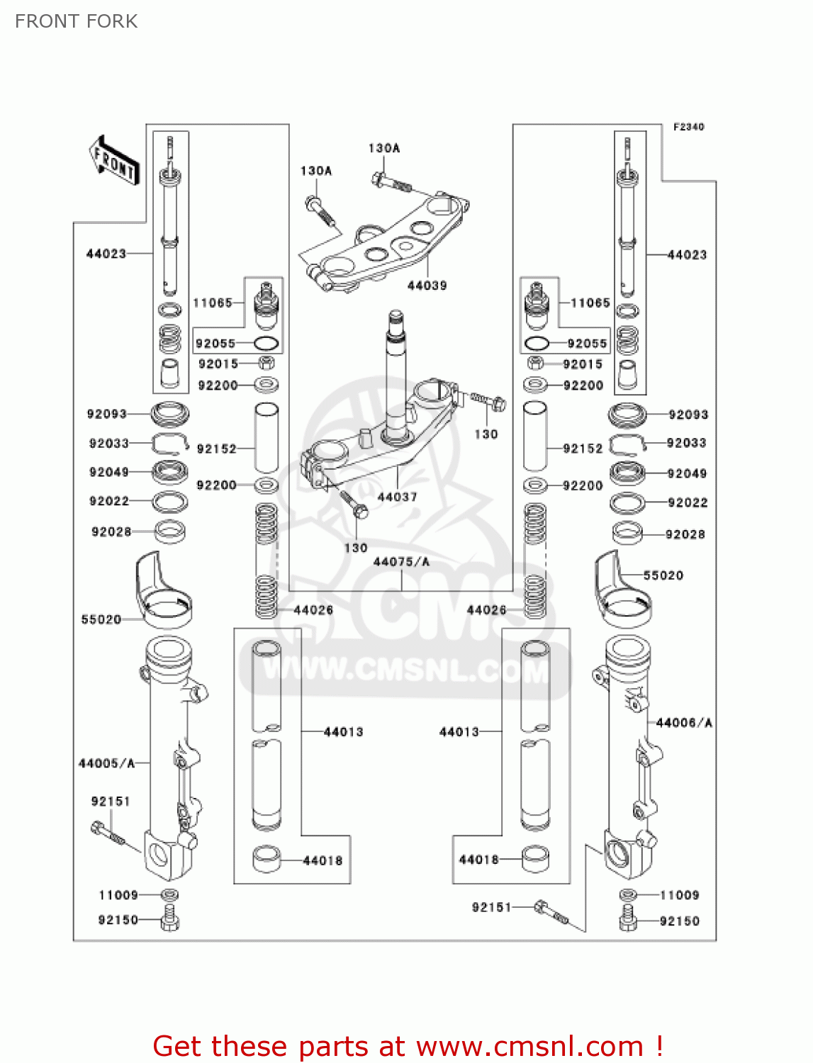 Kawasaki ZR1200A1 ZRX1200R 2001 USA CALIFORNIA CANADA FRONT FORK - buy ...