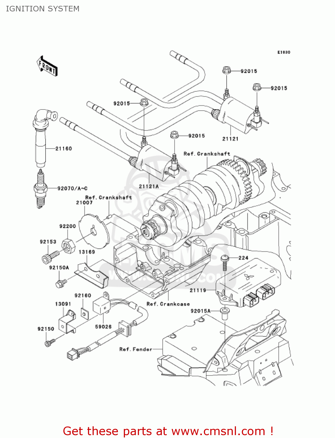 IGNITION SYSTEM ZR1200A1 ZRX1200R 2001 USA CALIFORNIA CANADA