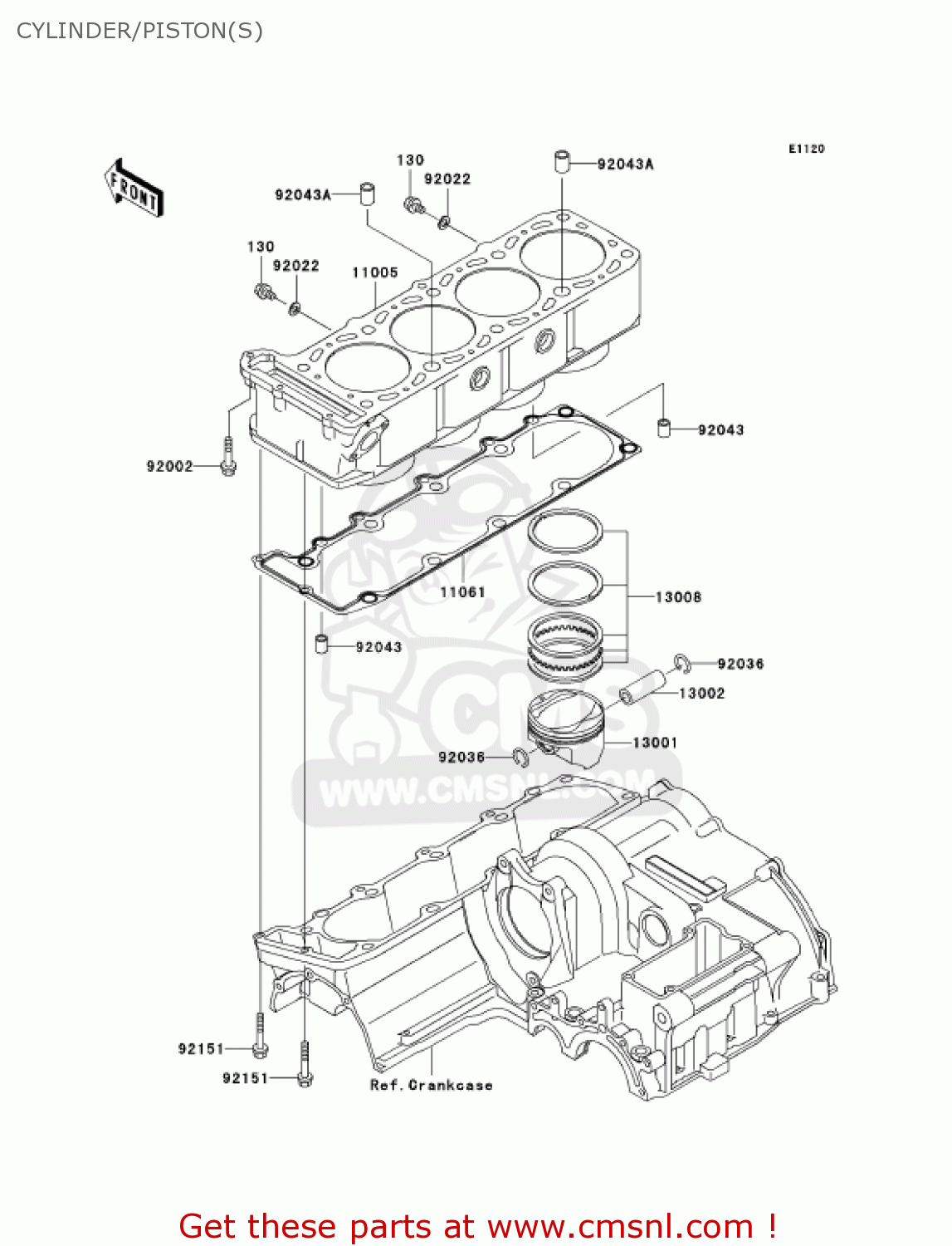 CYLINDER/PISTON(S) ZR1200A1 ZRX1200R 2001 USA CALIFORNIA CANADA