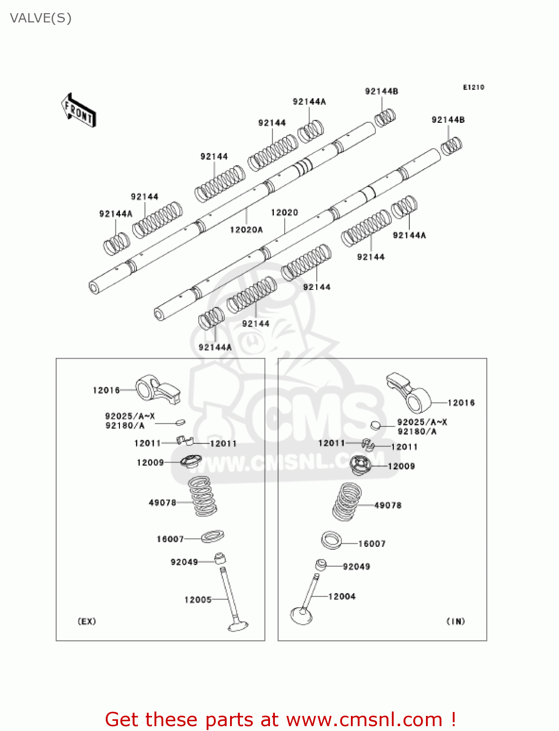 VALVE(S) ZR1200A1 ZRX1200R 2001 USA CALIFORNIA CANADA