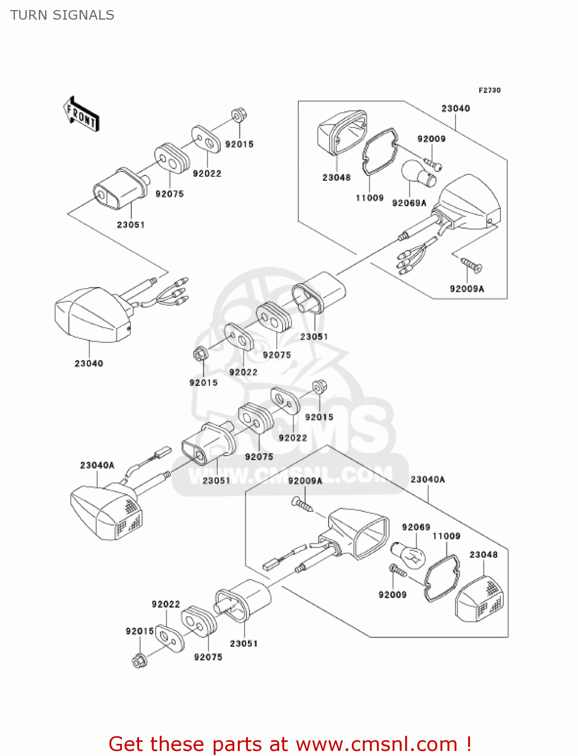 TURN SIGNALS ZR1200A1 ZRX1200R 2001 USA CALIFORNIA CANADA