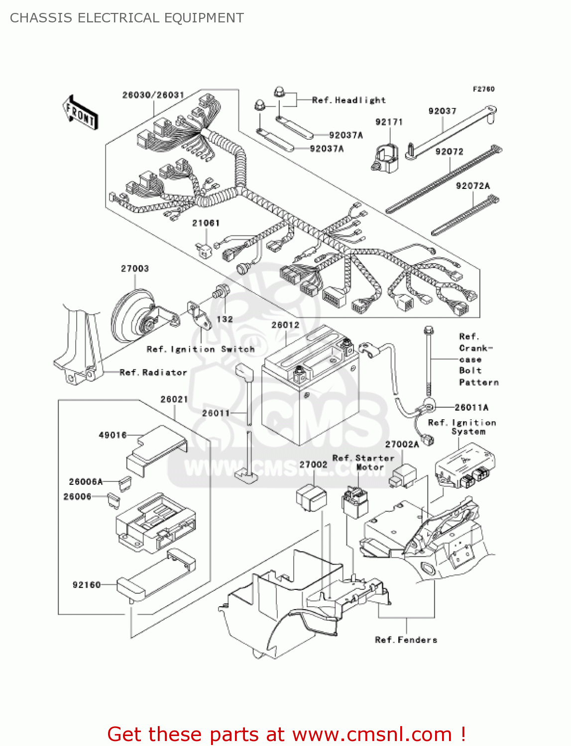 CHASSIS ELECTRICAL EQUIPMENT ZR1200A1 ZRX1200R 2001 USA CALIFORNIA CANADA