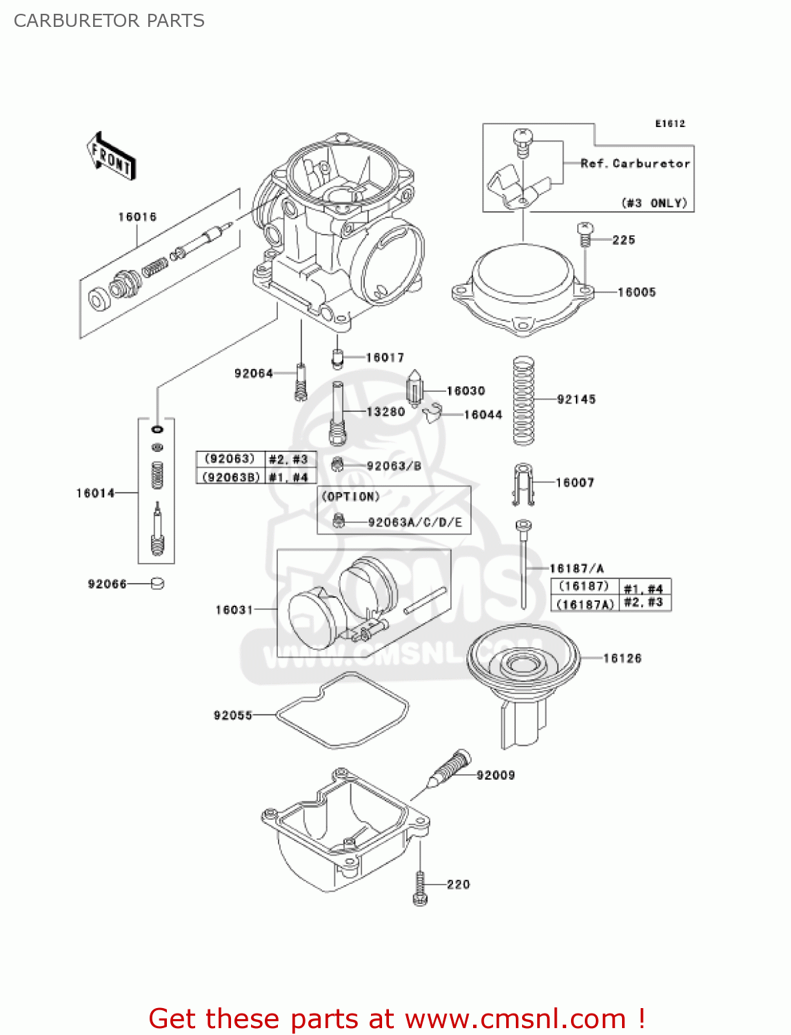CARBURETOR PARTS ZR1200A1 ZRX1200R 2001 USA CALIFORNIA CANADA