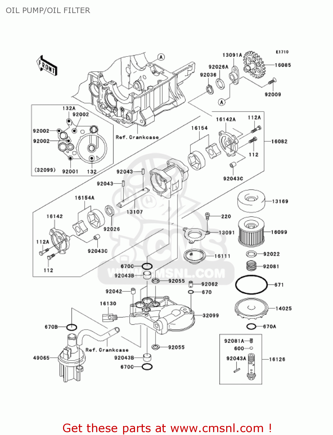 OIL PUMP/OIL FILTER ZR1200A1 ZRX1200R 2001 USA CALIFORNIA CANADA