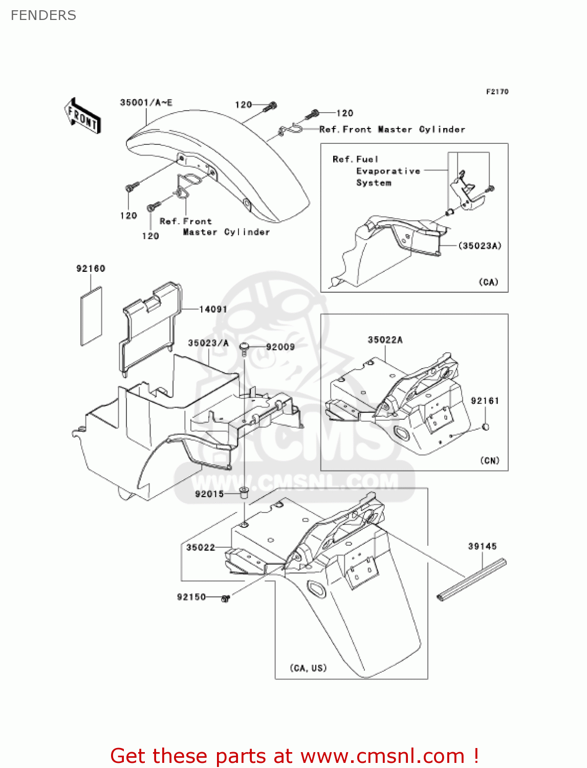 FENDERS ZR1200A1 ZRX1200R 2001 USA CALIFORNIA CANADA