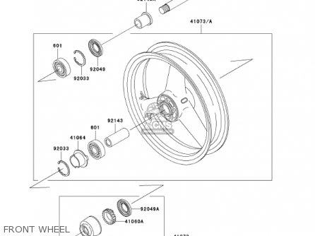 FRONT WHEEL - ZR1200A1 ZRX1200R 2001 USA CALIFORNIA CANADA