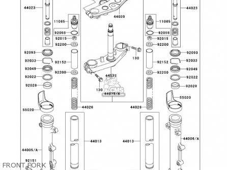 FRONT FORK - ZR1200A1 ZRX1200R 2001 USA CALIFORNIA CANADA