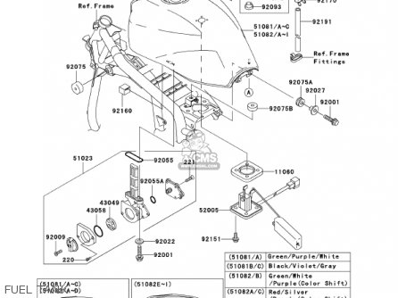FUEL TANK - ZR1200A1 ZRX1200R 2001 USA CALIFORNIA CANADA