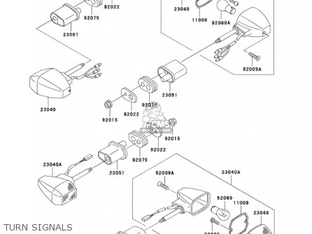 TURN SIGNALS - ZR1200A1 ZRX1200R 2001 USA CALIFORNIA CANADA