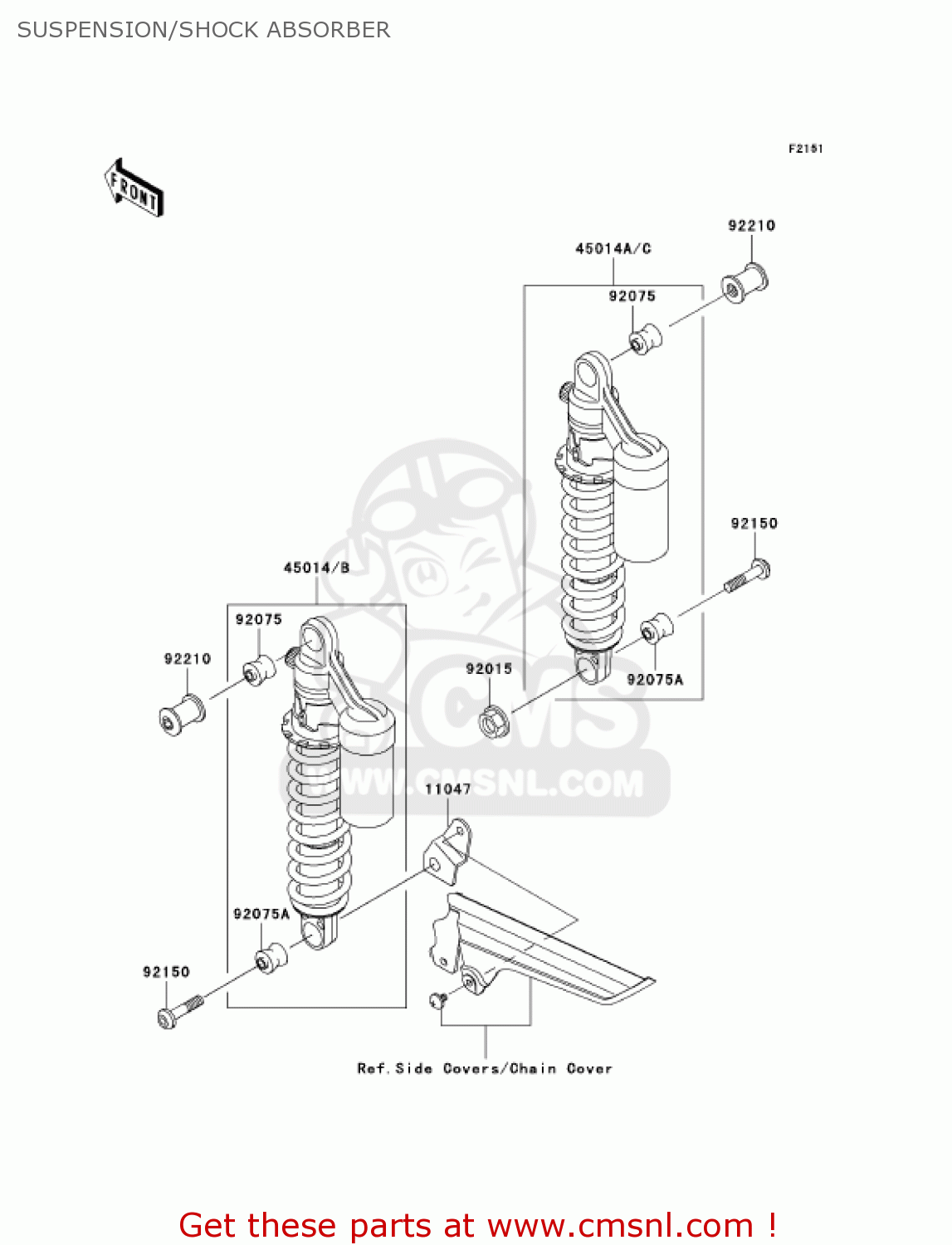 SUSPENSION/SHOCK ABSORBER ZR1200A2 ZRX1200R 2002 USA CALIFORNIA CANADA