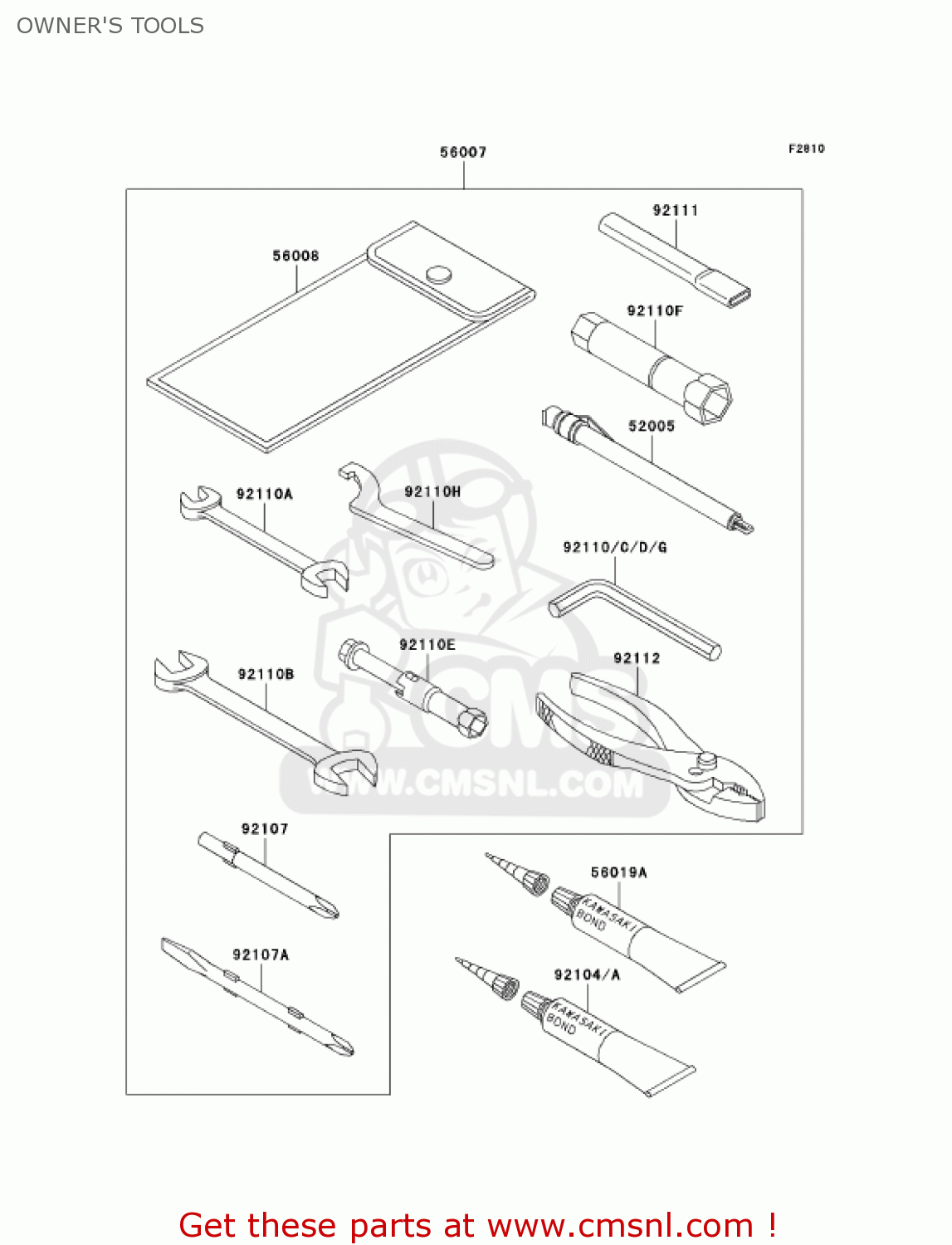 OWNER'S TOOLS ZR1200A2 ZRX1200R 2002 USA CALIFORNIA CANADA